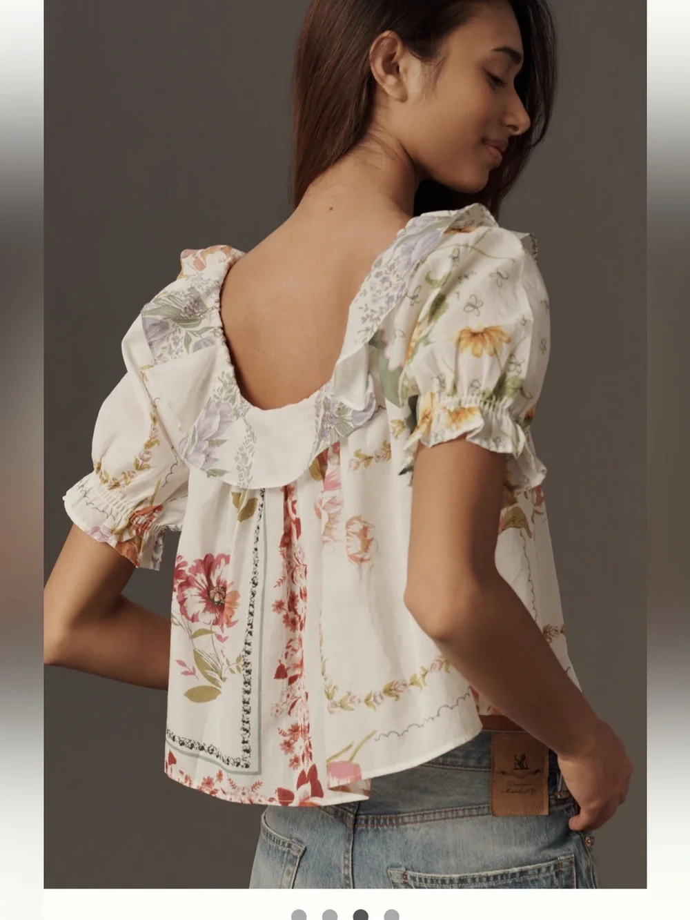 NWT By Anthropologie Puff Sleeve Collared Blouse